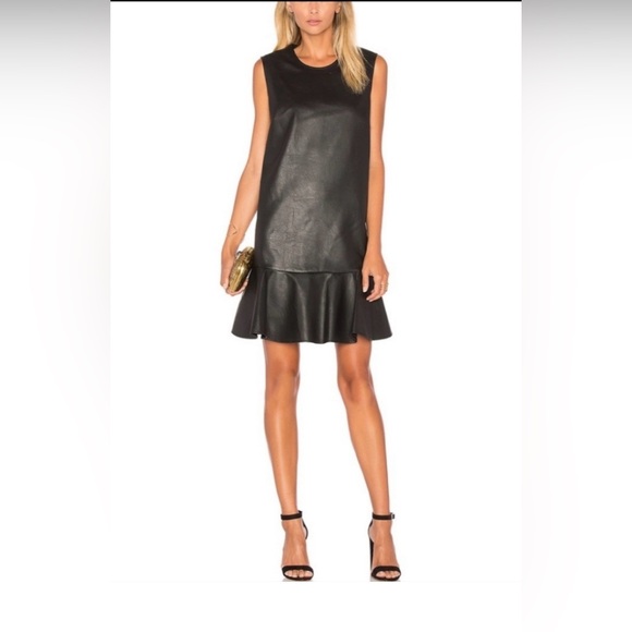 BCBGMaxAzria Dresses & Skirts - Bloomingdales BCBGMAXAZRIA Women’s Sheridan Faux Leather Sleeveless Black SizeXS